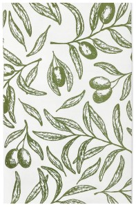 OLIVES  – ŚCIERKA KUCHENNA BAWEŁNIANA – 45x65 CM - w oliwki