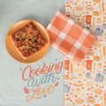 COOKING WITH LOVE – komplet 3 jesiennych ścierek kuchennych 40×60 cm 100% bawełny, doskonale chłoną wodę