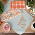 COOKING WITH LOVE – komplet 3 jesiennych ścierek kuchennych 40×60 cm 100% bawełny, doskonale chłoną wodę