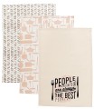 BEST PEOPLE – komplet 3 ścierek kuchennych 40×60 cm  -  100%  bawełny, doskonale chłoną wode
