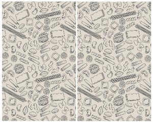KOMPLET 2 RĘCZNIKÓW KUCHENNYCH W MAKARONY - 45x65 CM   -  MACARONI