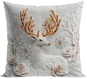 POSZEWKA DEKORACYJNA ŚWIĄTECZNA JELONEK Z EFEKTEM 3D 40×40 cm TYPU VELVET