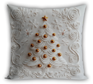 POSZEWKA DEKORACYJNA ŚWIĄTECZNA CHOINKA Z EFEKTEM 3D — 40×40 cm  TYPU VELVET