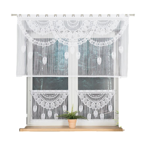 Gotowa firanka Żakardowa - Makrama MAHIKA  , szerokość 160 x wysokość 90cm,