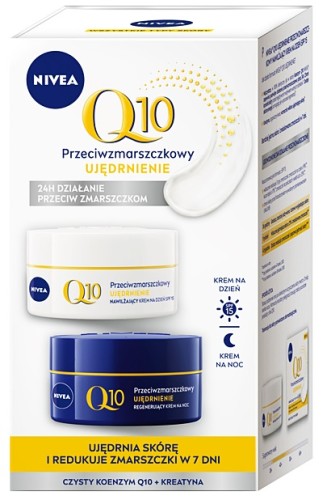 Zestaw Prezentowy Dla Niej Nivea Q10 Plus Przeciwzmarszczkowy - Krem na Dzień i Krem na Noc, 2x50 ml