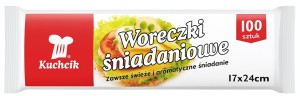Woreczki śniadaniowe jednorazowe — praktyczne i uniwersalne 100 sztuk  17x24 cm