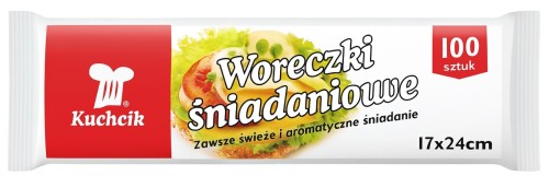 Woreczki śniadaniowe jednorazowe — praktyczne i uniwersalne 100 sztuk  17x24 cm
