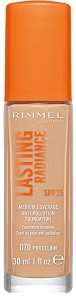 Rimmel Lasting Radiance – Podkład rozświetlający z SPF 25 | 30 ml odcień  070 Porcelain
