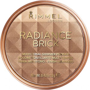 Rimmel Radiance Brick Rozświetlający puder brązujący do twarzy – odcień 001 Light | 12 g