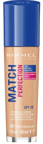 Rimmel Match Perfection SPF 20 Nawilżający podkład do twarzy Odcień: Fair Porcelain (001) - 30 ml