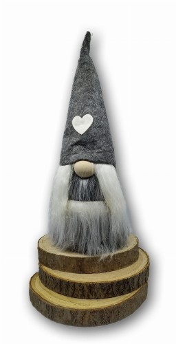 Szary skrzat świąteczny 28 cm