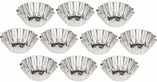 Komplet 10 dużych metalowych foremek do babeczek 8,5 cm
