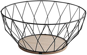 Romby koszyk na owoce 28 cm x 12 cm z drewnianą podstawką