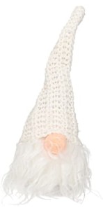 Skrzat z sweterkową białą czapką 20 cm             