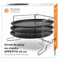 Komplet 3 blach do pizzy ze stojakiem Tadar Appetito 32 cm