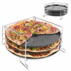 Komplet 3 blach do pizzy ze stojakiem Tadar Appetito 32 cm