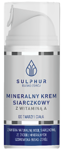 Sulphur Busko Zdrój  Mineralny Krem Siarczkowy z Witaminą A – 100 ml - atopowe zapalenie skóry, skóra wrażliwa, łuszczyca
