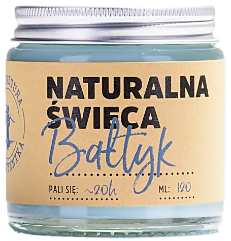 Manufaktura Bursztynnika -  Naturalna Świeca Sojowa „Bałtyk” 120 ml - Idealna na prezent