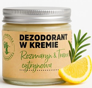 Manufaktura Bursztynnika -Naturalny  Dezodorant w Kremie Rozmaryn & Trawa Cytrynowa - 60 ml