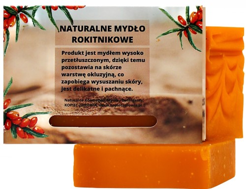 100% Naturalne Mydło Rokitnikowe 120 g  - Kopiec zdrowia
