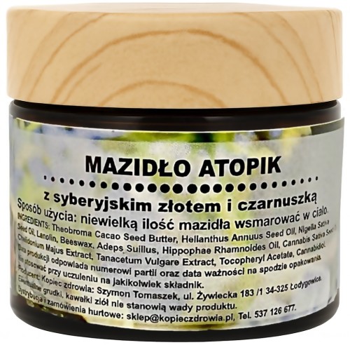 Mazidło Atopik z syberyjskim złotem i czarnuszką – 60 ml- Kopiec zdrowia – naturalne wsparcie dla skóry atopowej i suchej