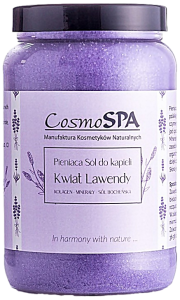 Pieniąca sól uzdrowiskowa do kąpieli z kolagenem i minerałami – kwiat lawendy 550 g CosmoSPA